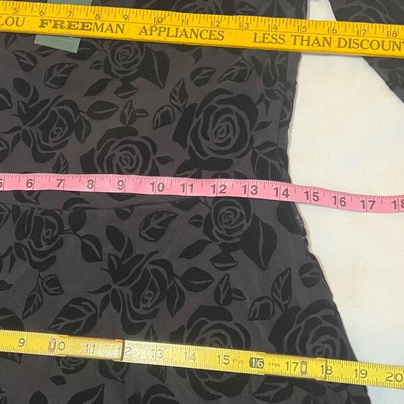 NWT Wild Fable M Black Rose Flocked Velvet Burnout Off-Shoulder Recycle Material - Picture 11 of 16